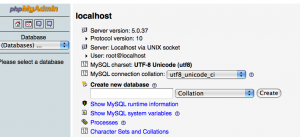 Database MySQL creation